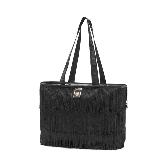 Puma x Charlotte Olympia leopard print black fringe shopper tote travel work bag - Picture 2 of 6
